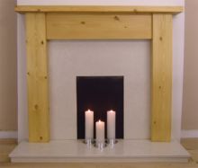 Contemporary Straight Pine Fire Surround